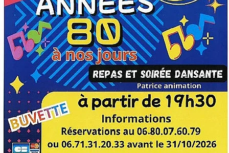 Soirée dansante "Des années 80 à nos jours"