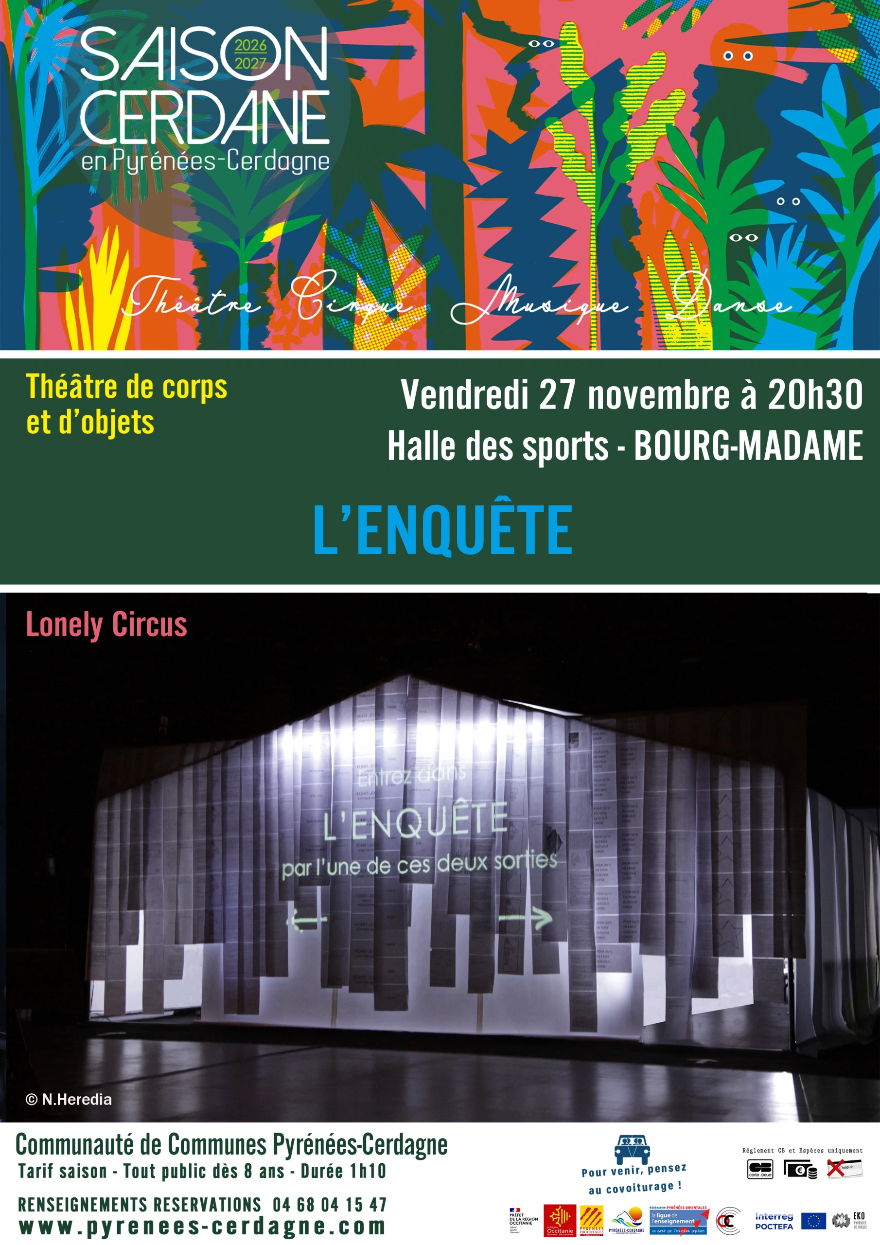 SAISON CERDANE - L’ENQUÊTE – COMPAGNIE LONELY CIRCUS:  THÉÂTRE D’OBJETS ET DE CORPS