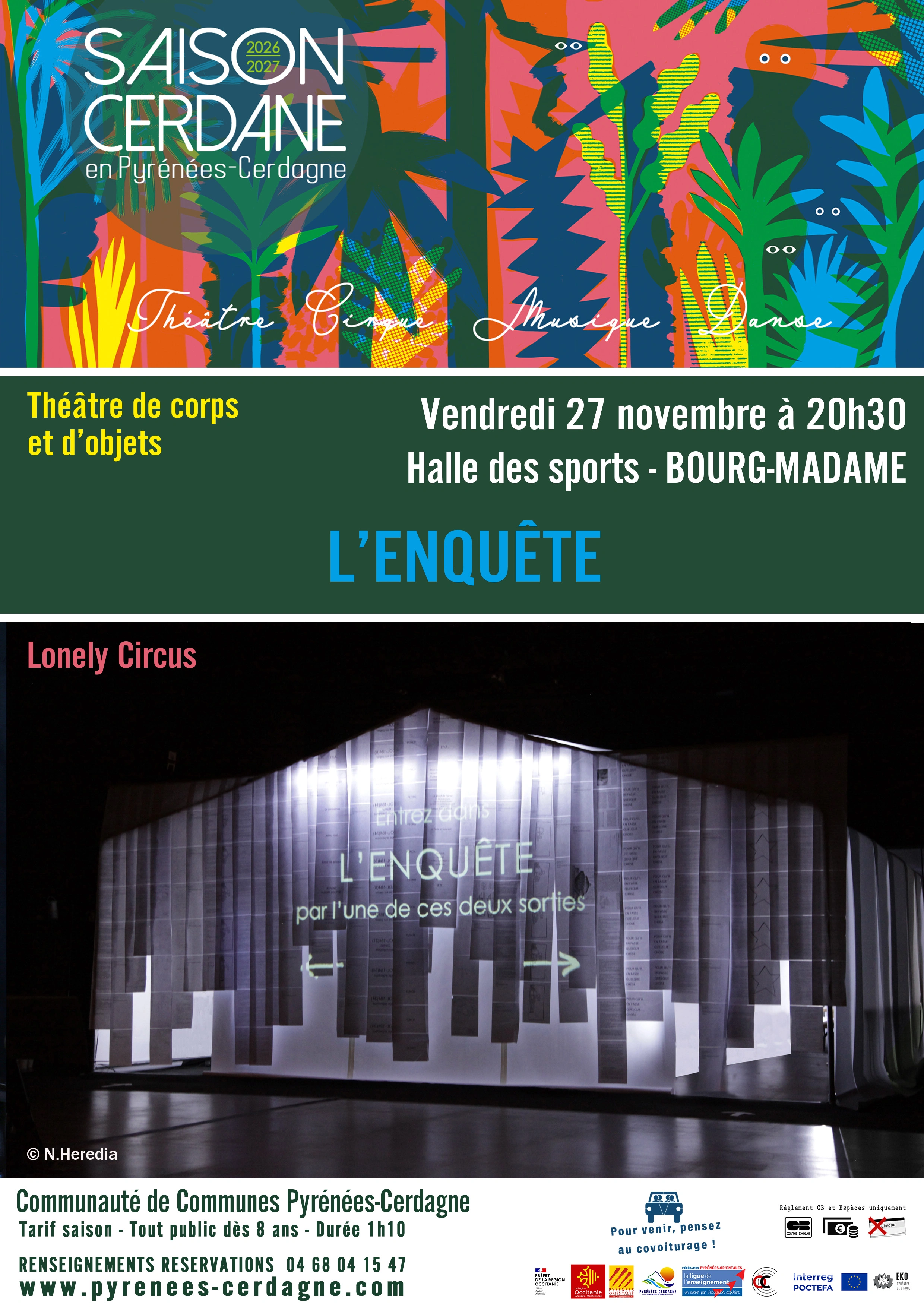 SAISON CERDANE - L’ENQUÊTE – COMPAGNIE LONELY CIRCUS:  THÉÂTRE D’OBJETS ET DE CORPS