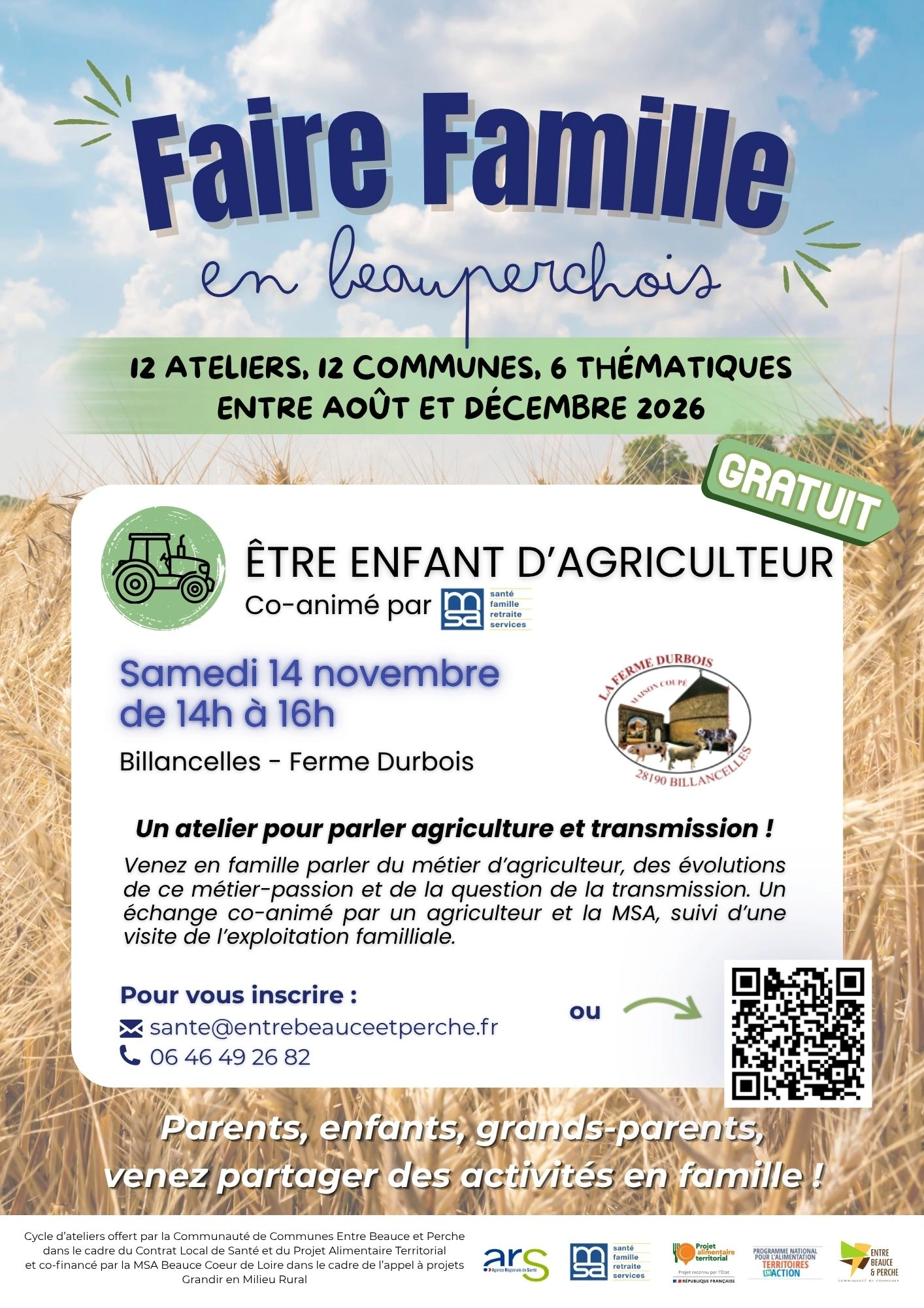Atelier "Faire Famille en Beauperchois" : Être enfant d'agriculteur