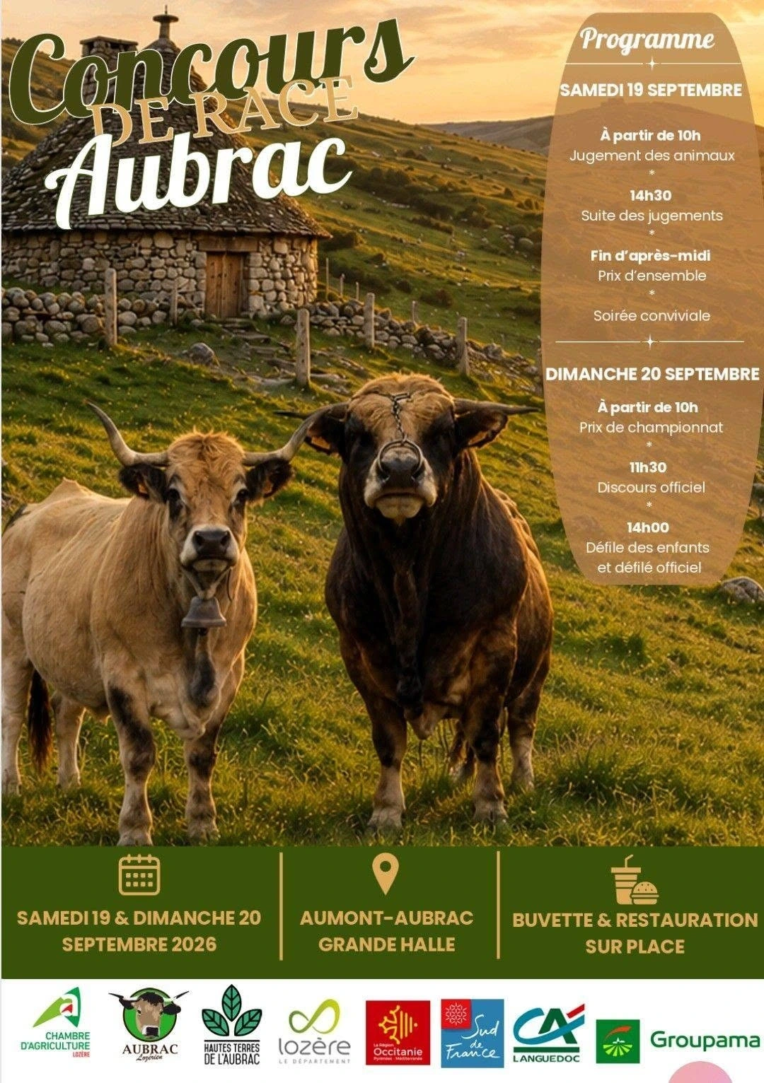 CONCOURS DU BROUTARD, CONCOURS DE BÊTES GRASSES ET CONCOURS AGNELLES ET BÉLIERS