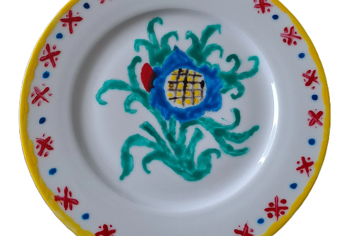 Atelier en famille de peinture sur assiette "Passion chardon"