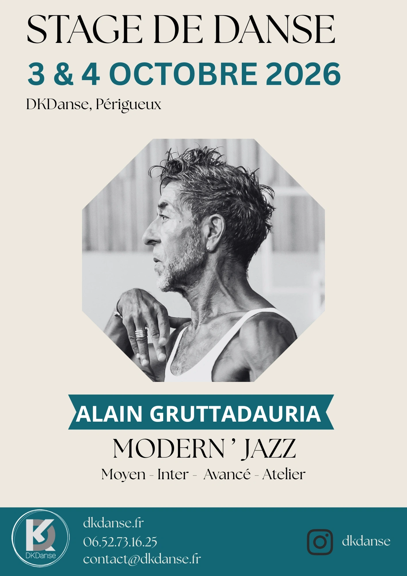 Stage Modern’Jazz  – Alain Gruttadauria – DKDanse