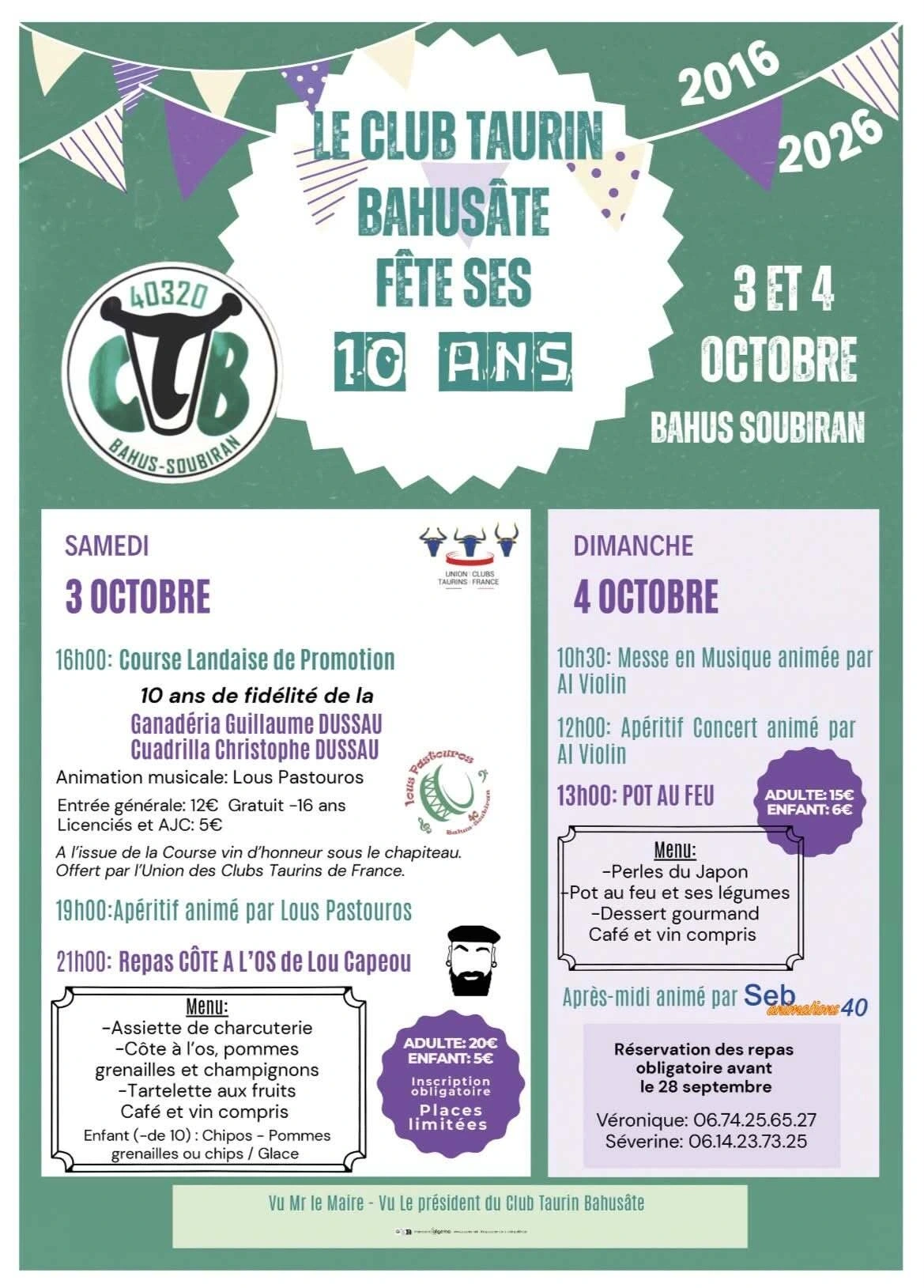 Fête du club taurin de Bahus-Soubiran