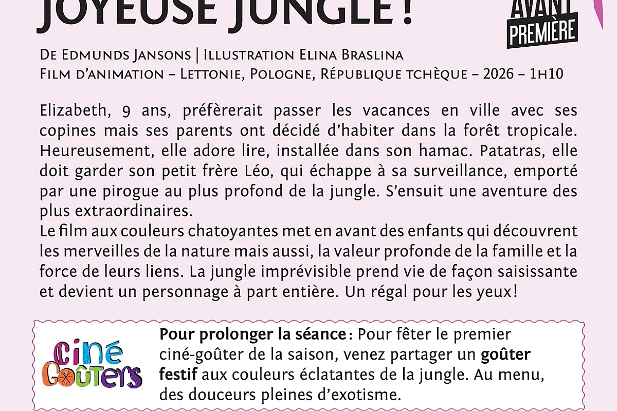 Ciné goûter "Joyeuse Jungle"