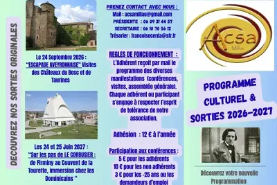 Conférences et sorties ACSA - 2026-2027
