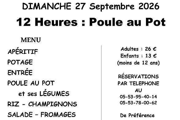 Repas Poule au pot à Beauville