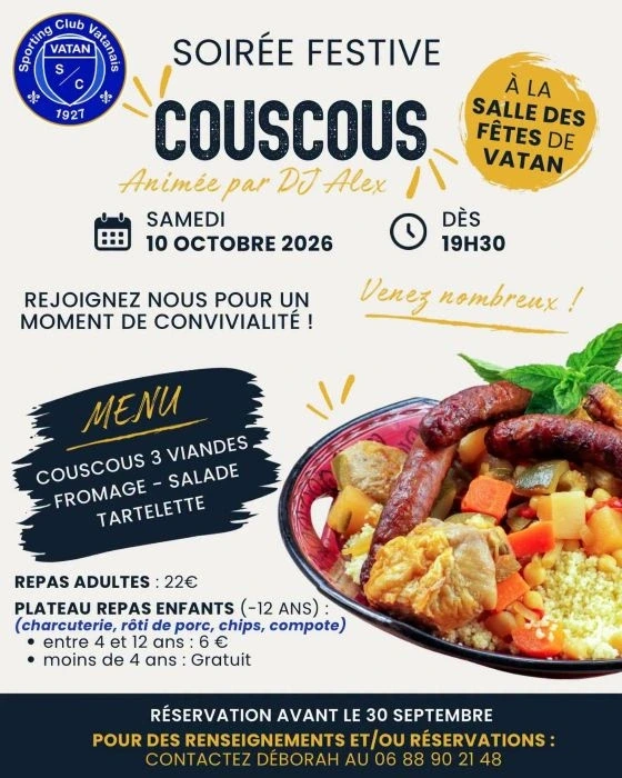 Soirée "couscous" du SC Vatan
