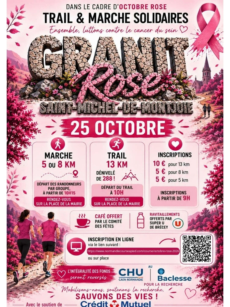 Trail et marche solidaire "Granit rose" dans le cadre d'Octobre Rose