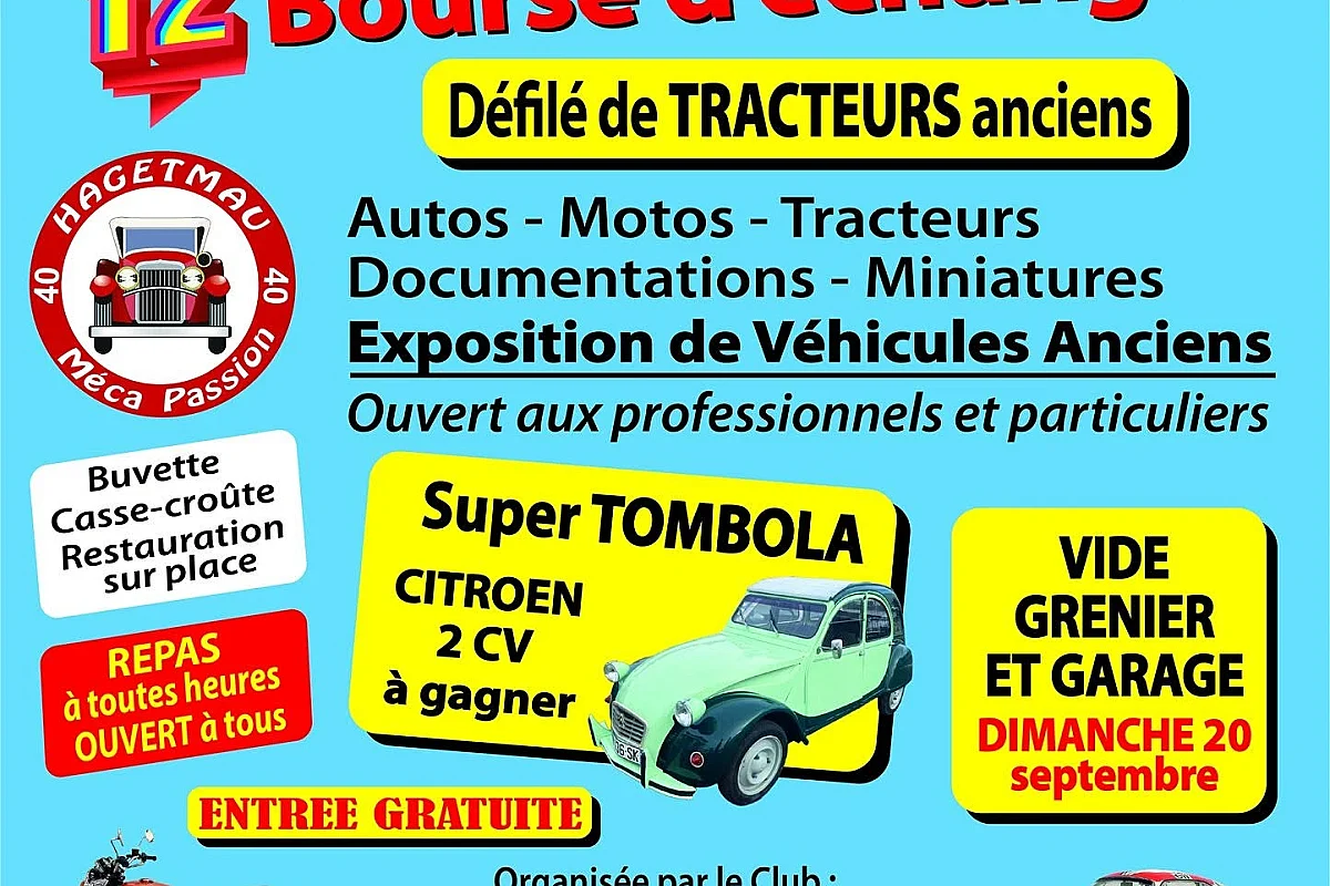 12ème Bourse d'échanges autos, motos et tracteurs