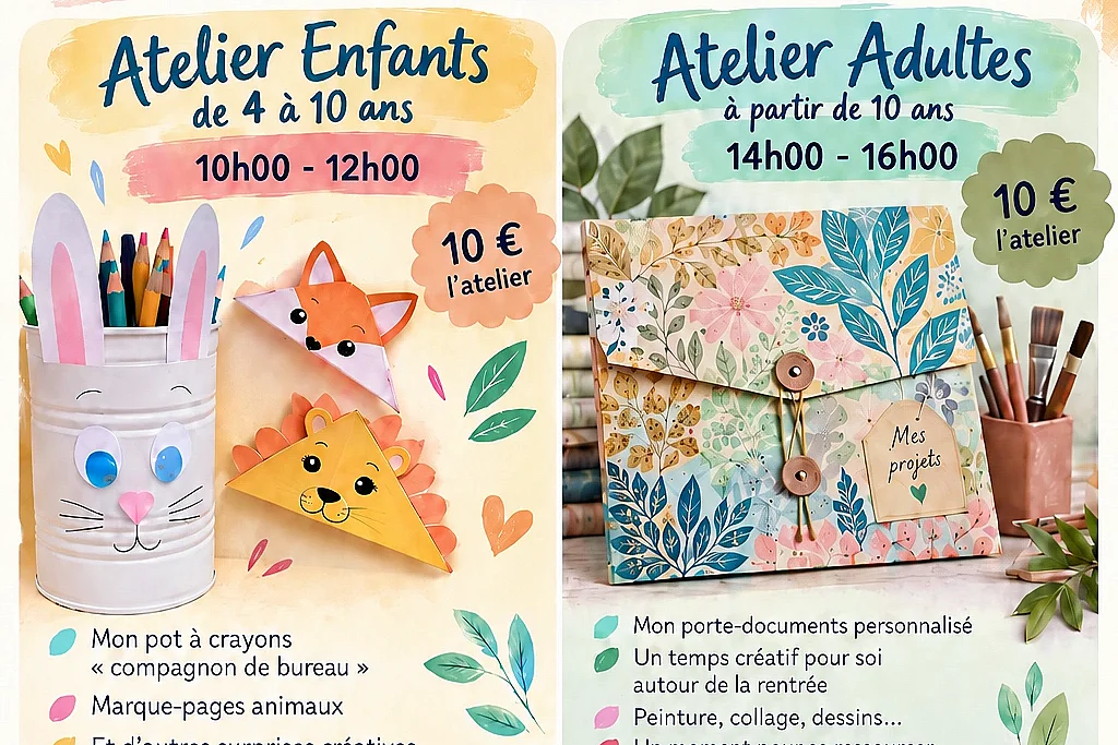 Ateliers créatifs Spécial Rentrée