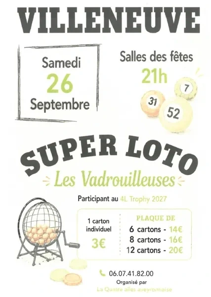 Quine - Super Loto Les Vadrouilleuses