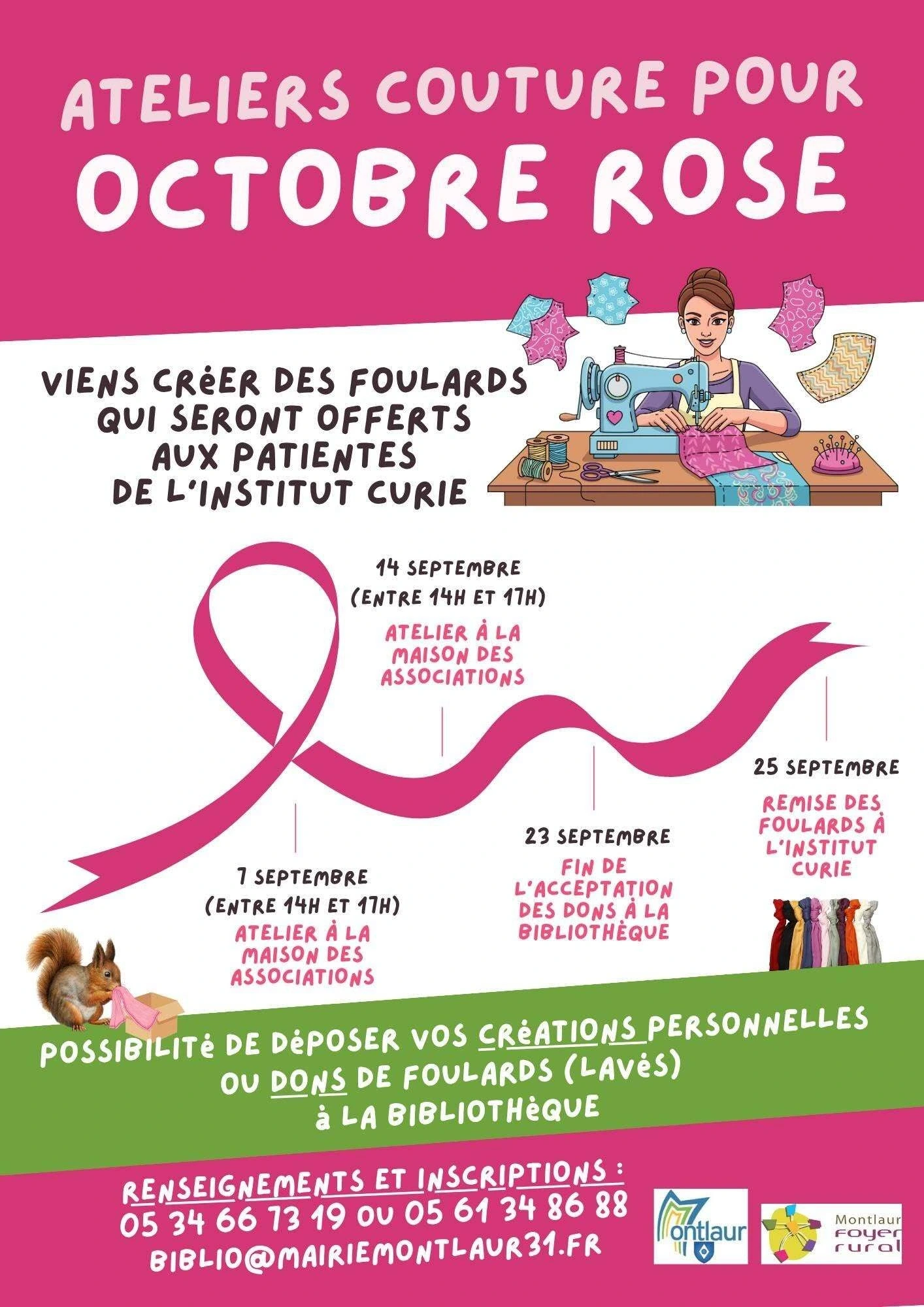 ATELIERS COUTURE POUR OCTOBRE ROSE