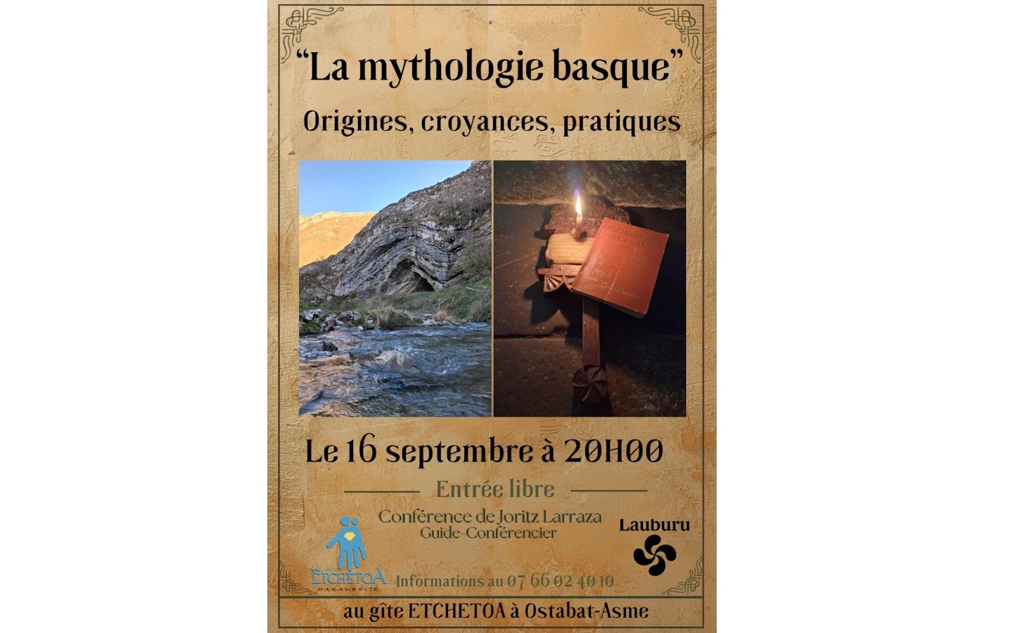 Conférence de Joritz Larraza "La mythologie basque - origines, croyances, pratiques"
