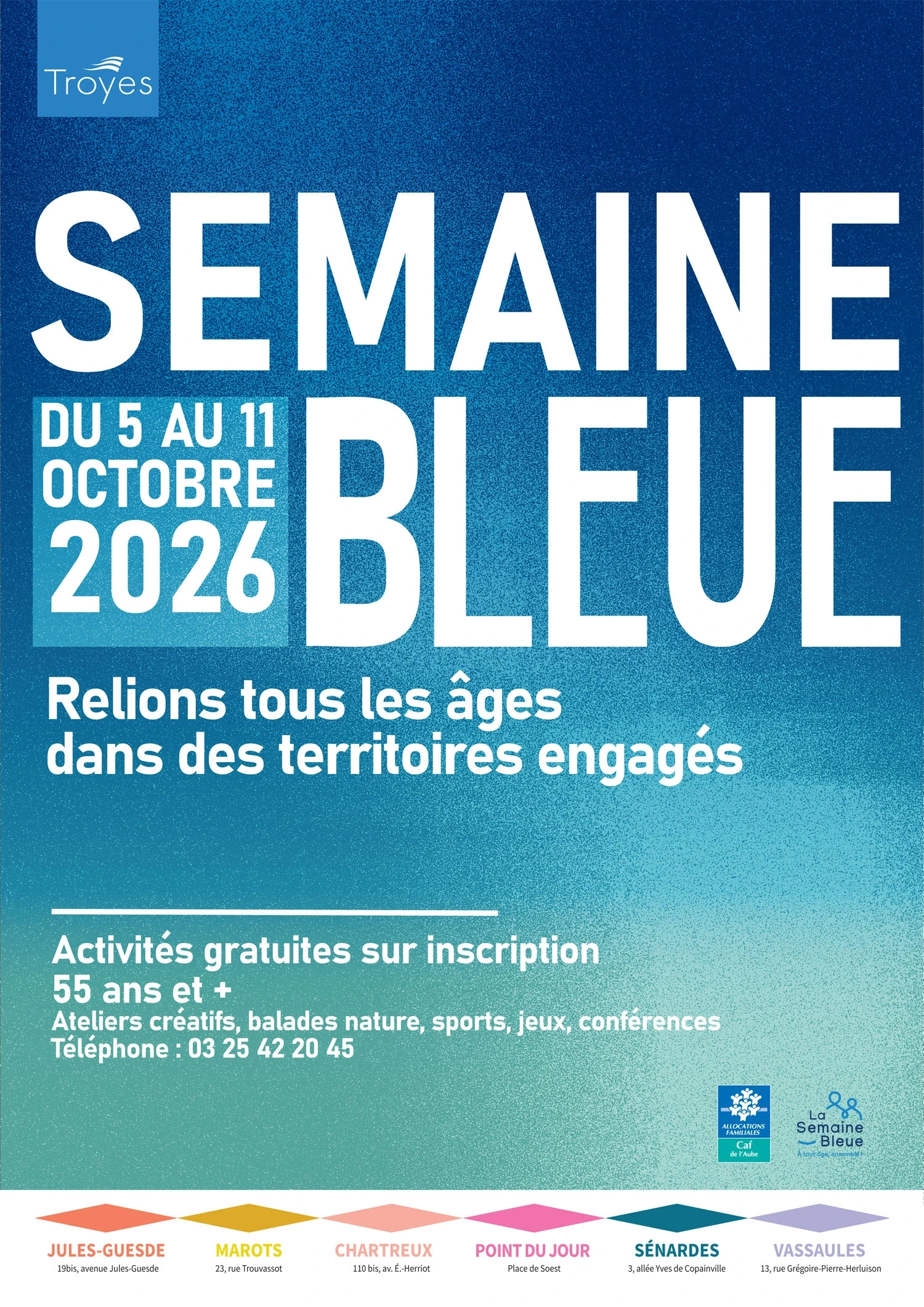Semaine bleue… inscrivez-vous maintenant pour en profiter pleinement !