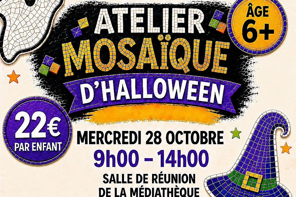 Médiathèque : Atelier mosaïque d'Halloween