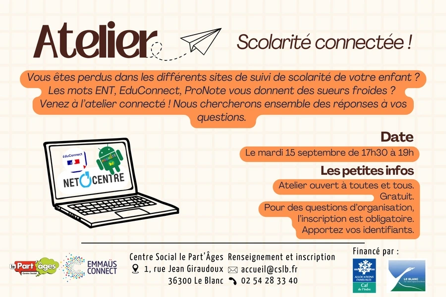 ANNULÉ - Atelier Scolarité connectée