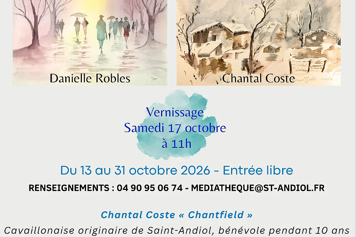 Exposition d'aquarelles : Danielle Robles & Chantal Coste