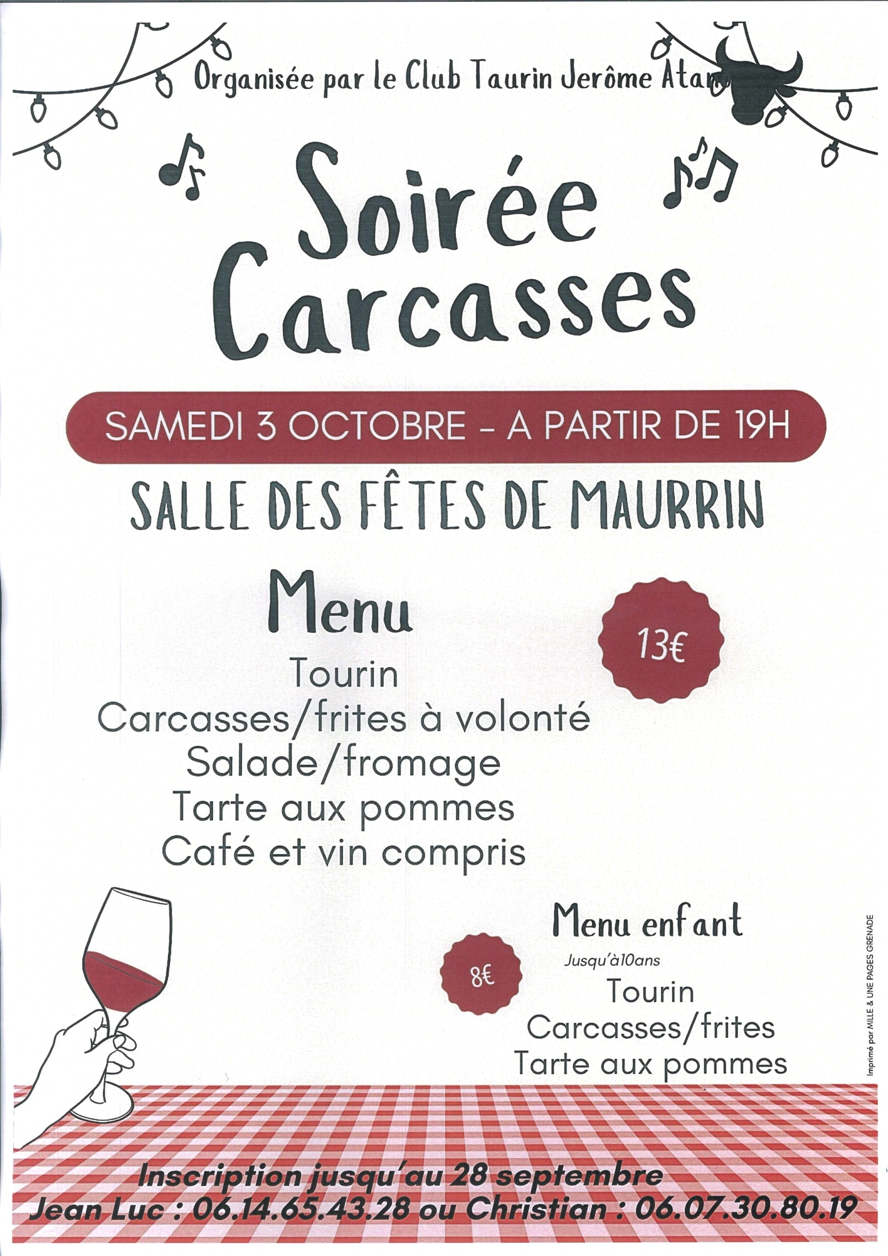 Soirée Carcasses - Club taurin Jérôme Atano