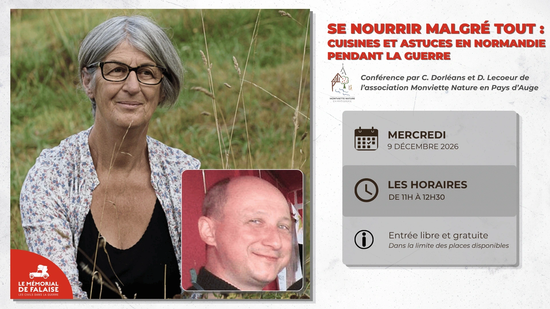 Conférence "Se nourrir malgré tout : cuisines et astuces en Normandie pendant la guerre" par Christiane Dorléans et David Lecoeur