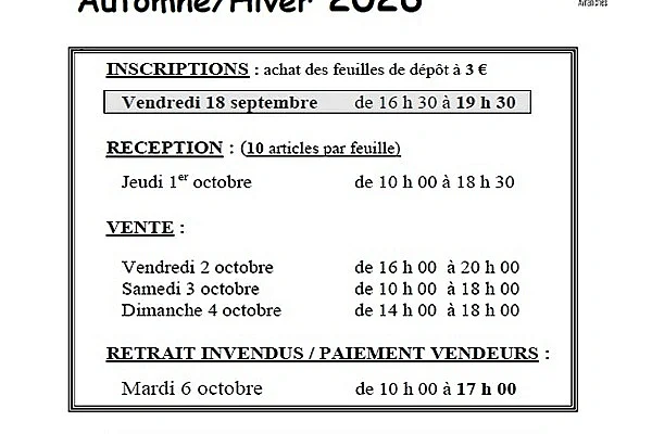 Bourse aux vêtements d'automne