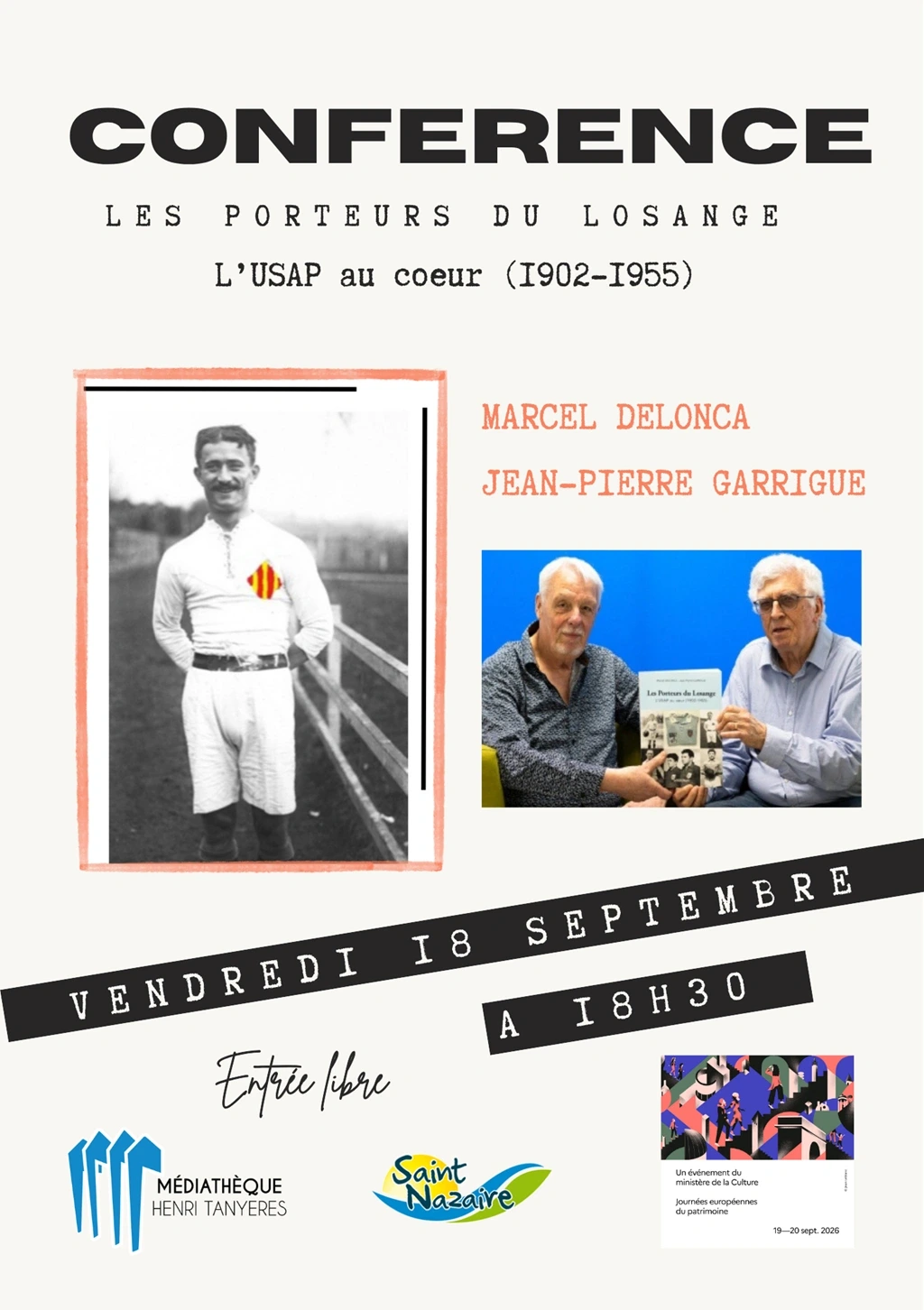 CONFÉRENCE - LES PORTEURS DU LOSANGE - L'USAP AU COEUR (1902-1955)