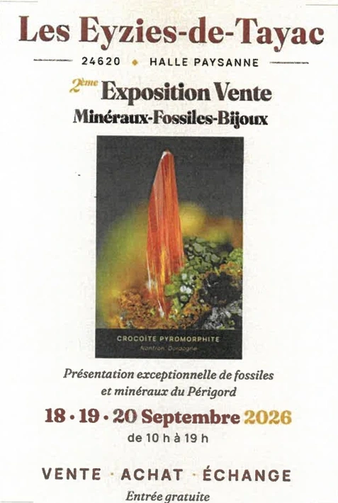 Expositon vente de minéraux, fossiles et bijoux