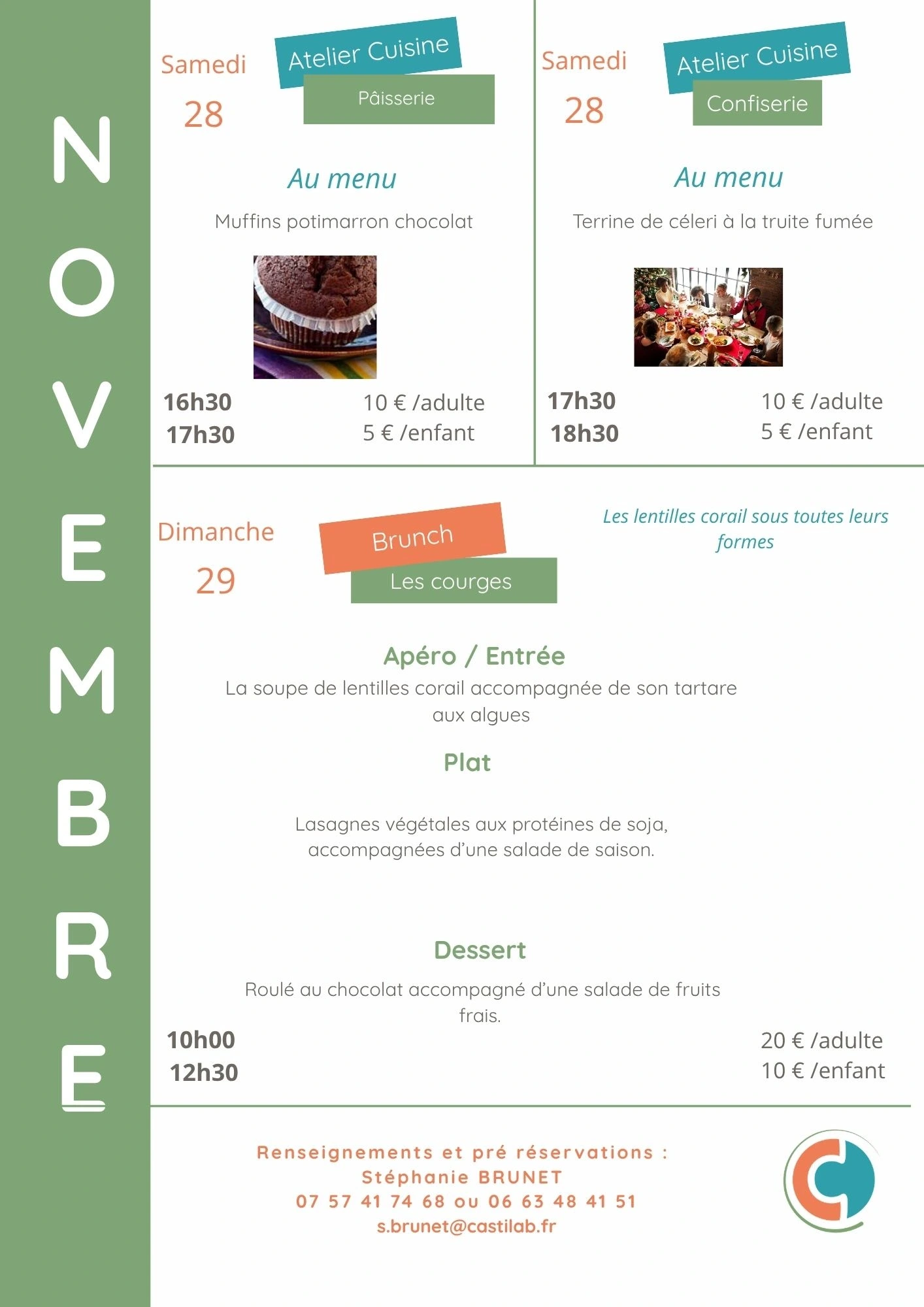 Ateliers culinaires Bio d'Ici novembre