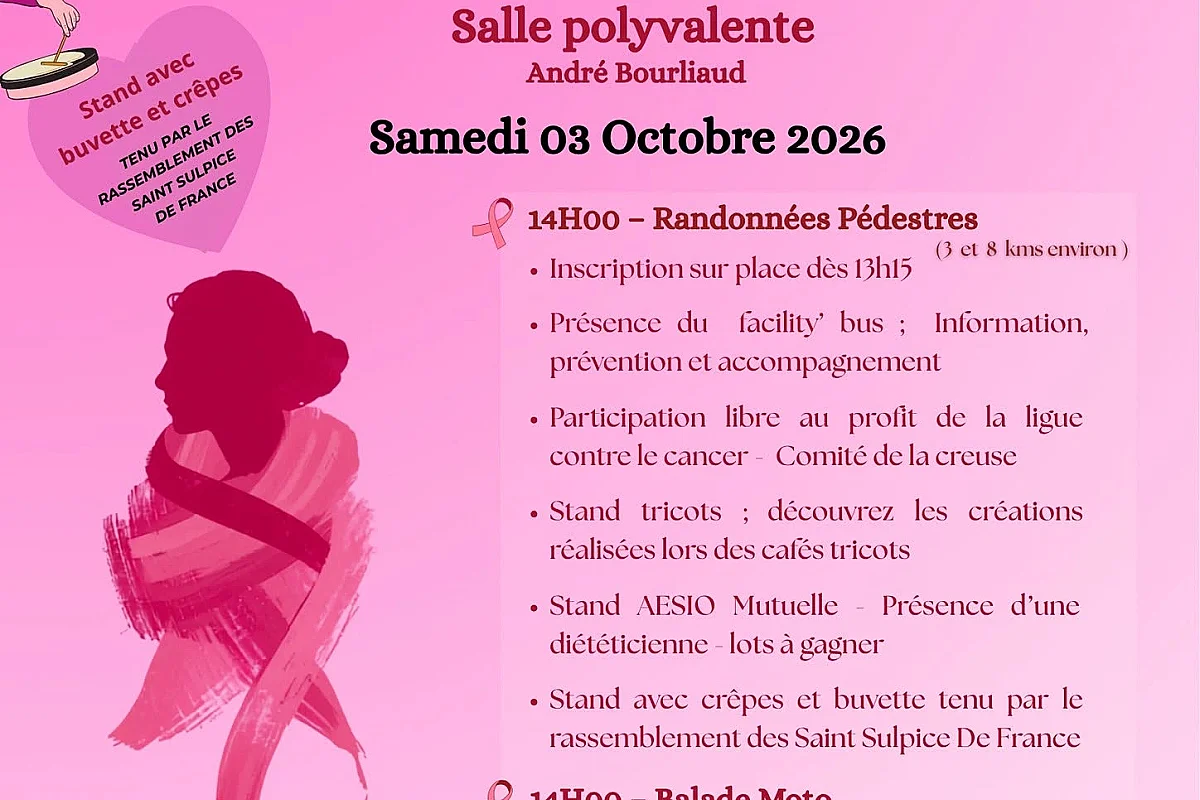 Octobre Rose à Saint Sulpice le Guérétois