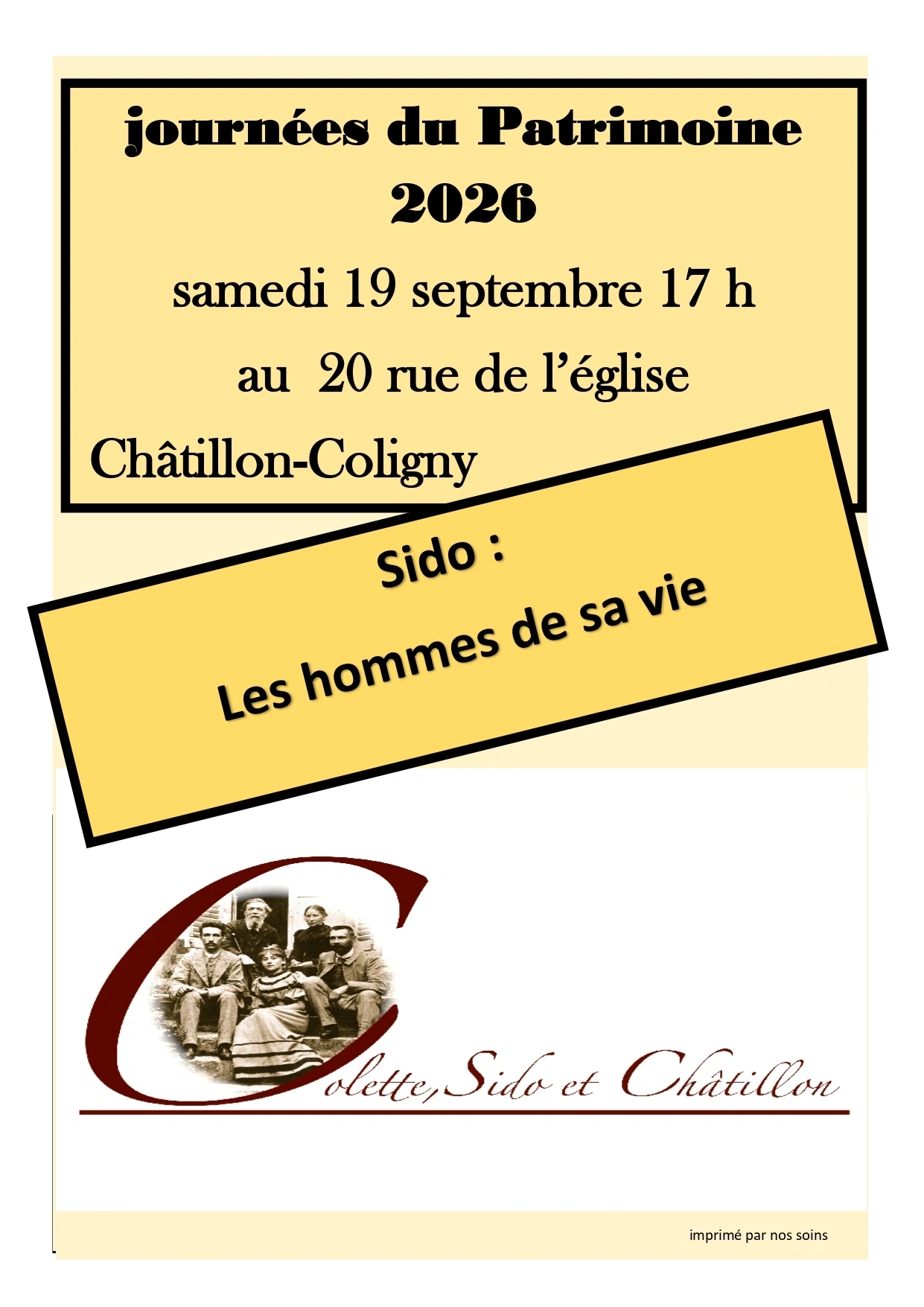 Journée du Patrimoine "Sido : les hommes de sa vie"
