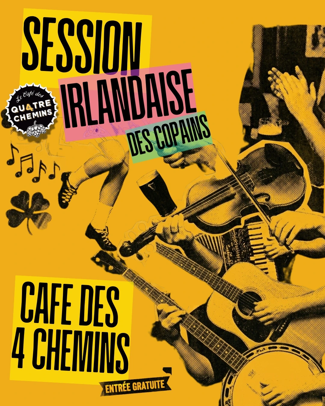 SESSION IRLANDAISE DES COPAINS AU CAFÉ DES 4 CHEMINS