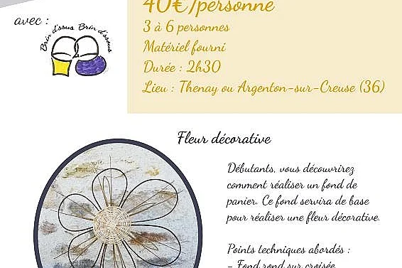 Atelier découverte vannerie: Fleur décorative
