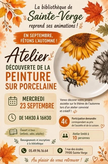 Atelier découverte de la peinture sur porcelaine