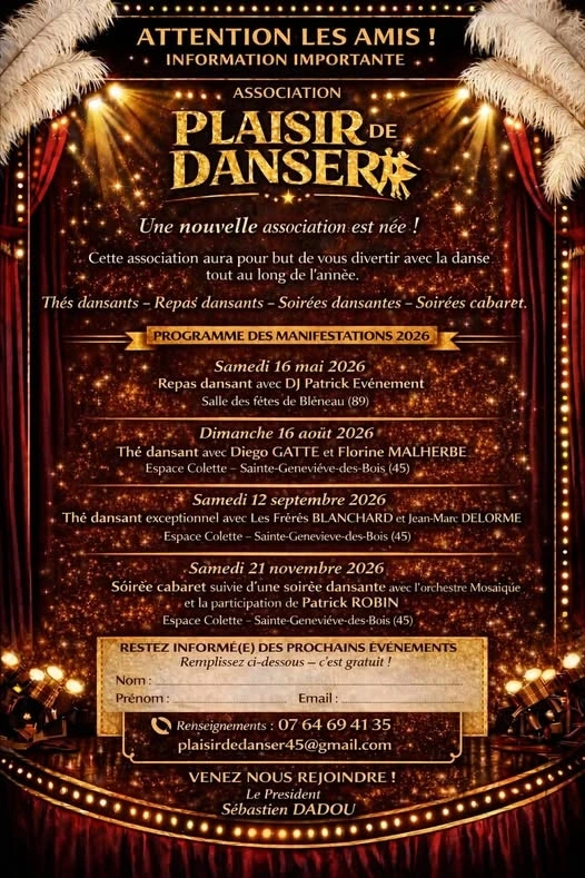Dîner spectacle et soirée dansante
