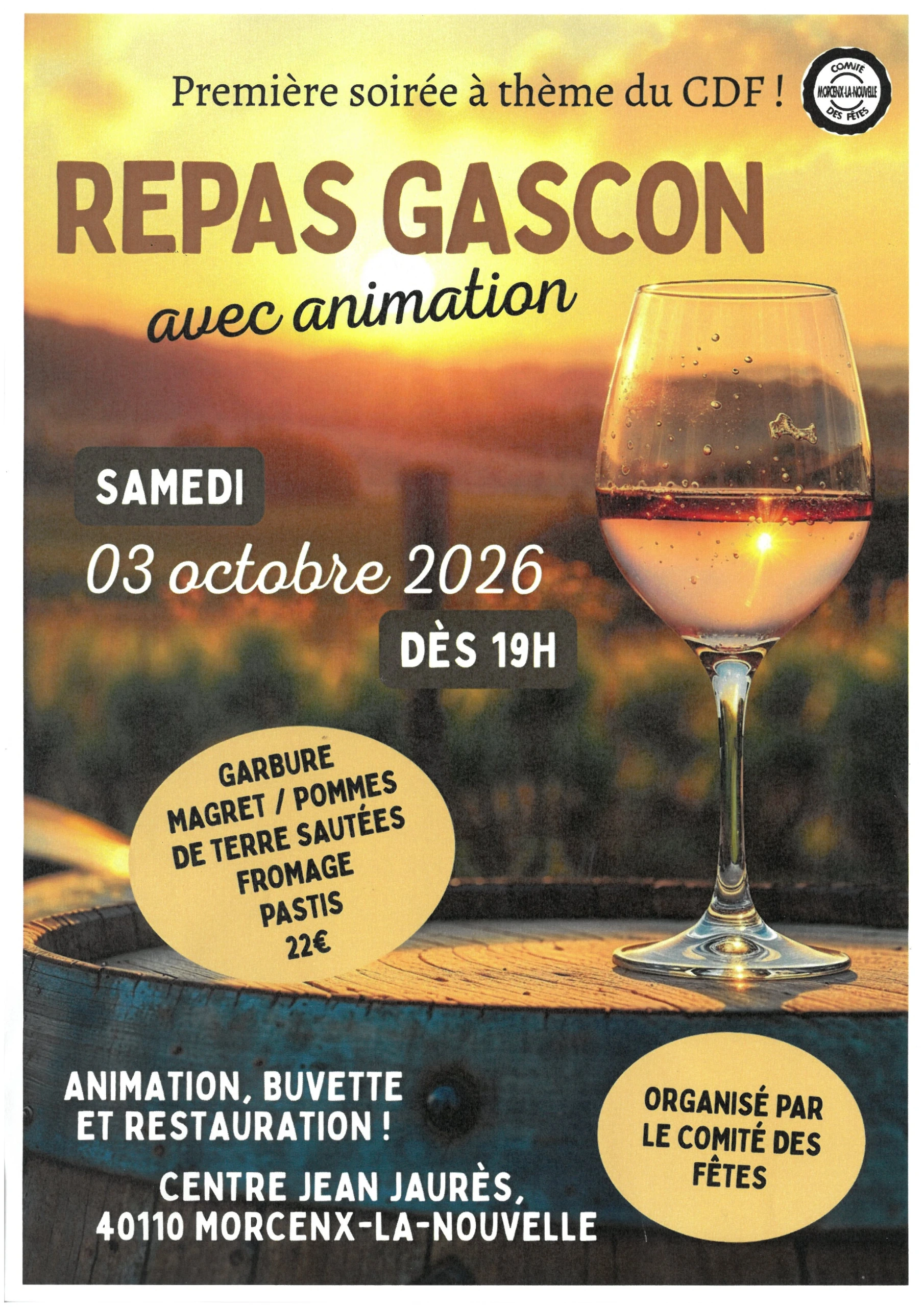 Repas gascon - Comité des fêtes