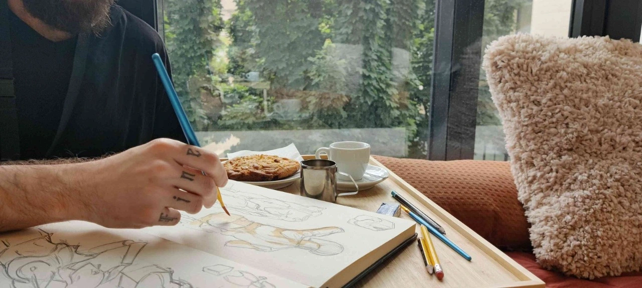 Café · cookie · croquis