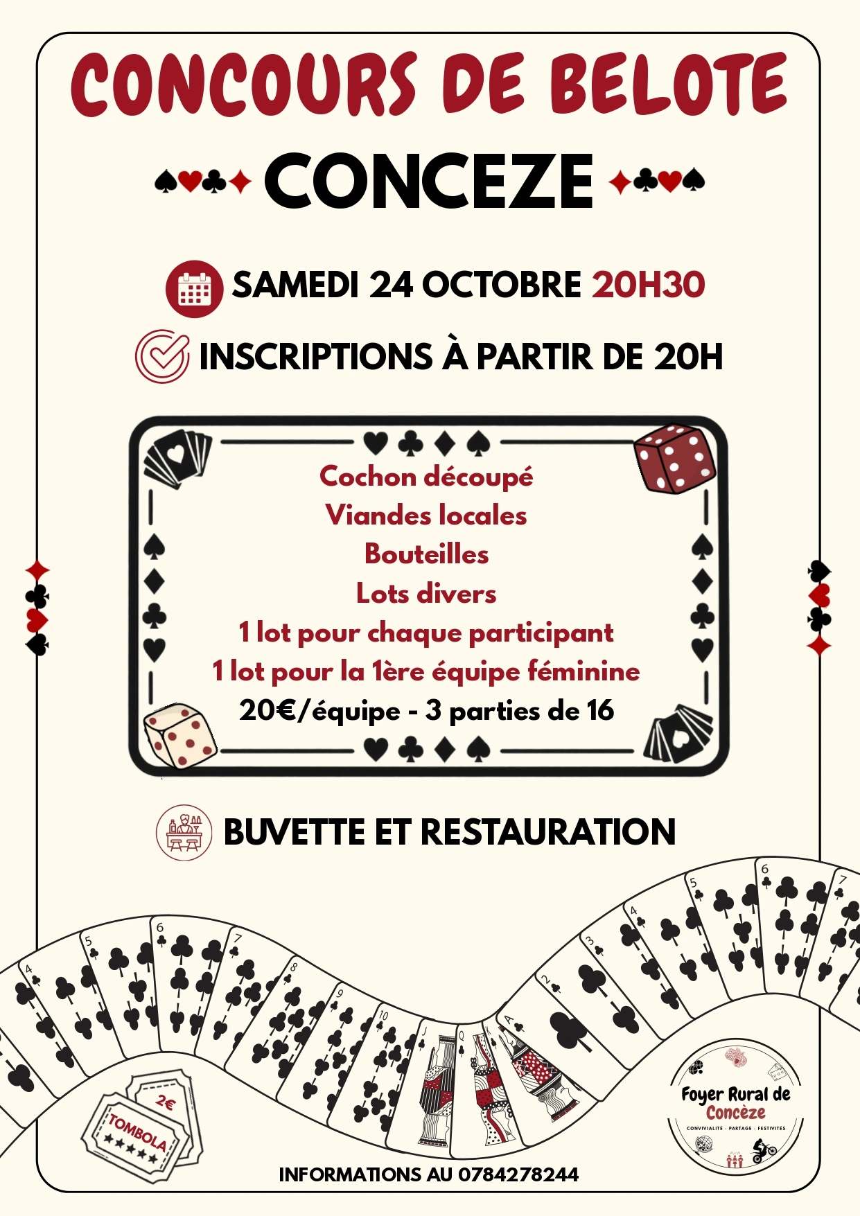 Concours de belote à Concèze