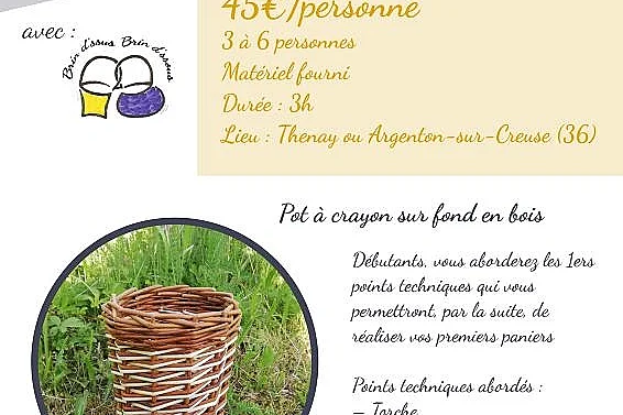 Atelier découverte vannerie: Pot crayon