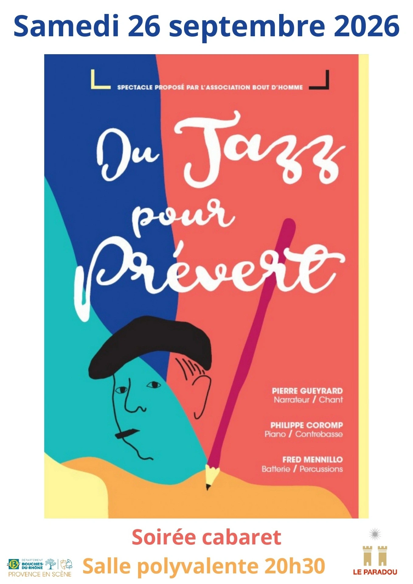 Provence en scène : Soirée cabaret "Du Jazz pour Prévert"
