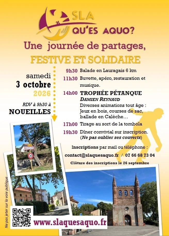 SLA, QU'ES AQUÒ? : LE 3 OCTOBRE, C'EST LA JOURNÉE FESTIVE ET SOLIDAIRE DE L'ASSO !