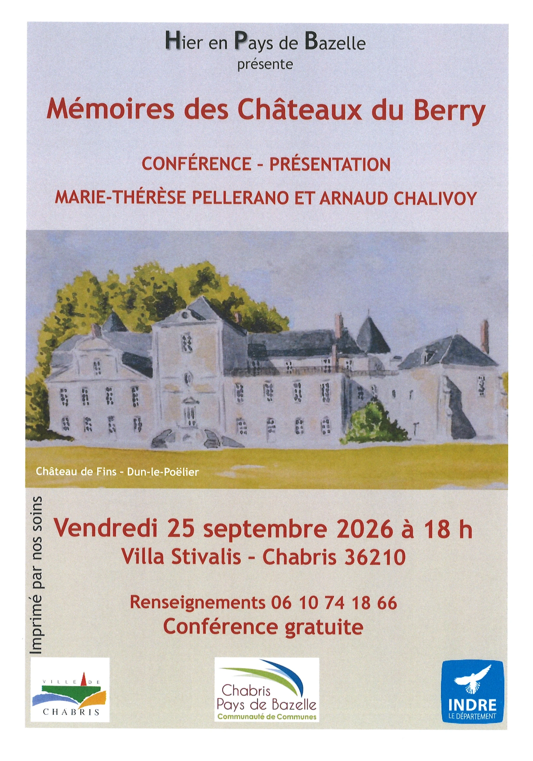 Conférence Mémoires des Châteaux du Berry