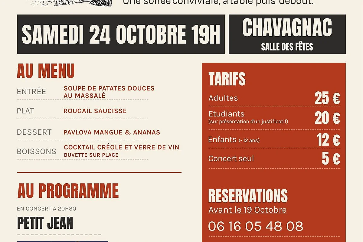 Concert et Repas rougail saucisse