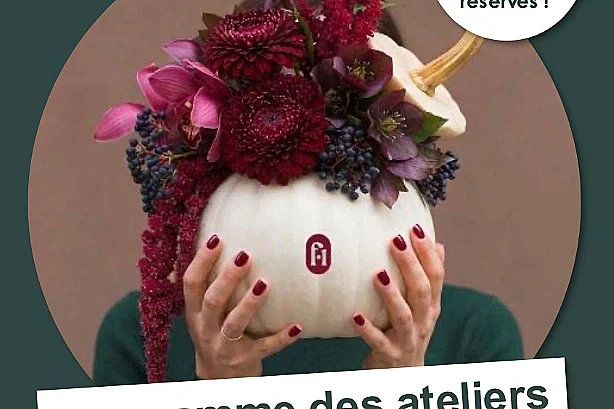 Atelier floral - Réalisation d'une citrouille fleurie