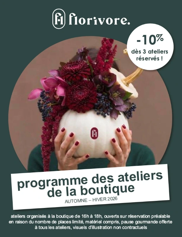 Atelier floral - Réalisation d'une citrouille fleurie