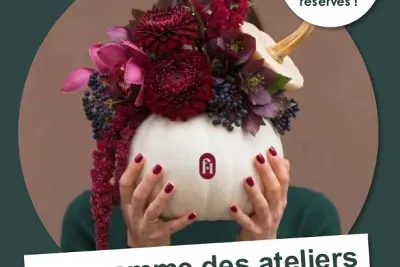 Atelier floral - Réalisation d'une citrouille fleurie