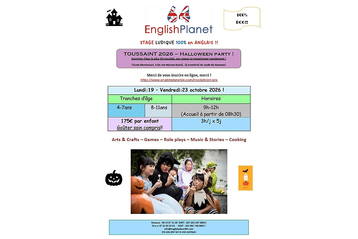 English Planet - Stage anglais "Halloween party"