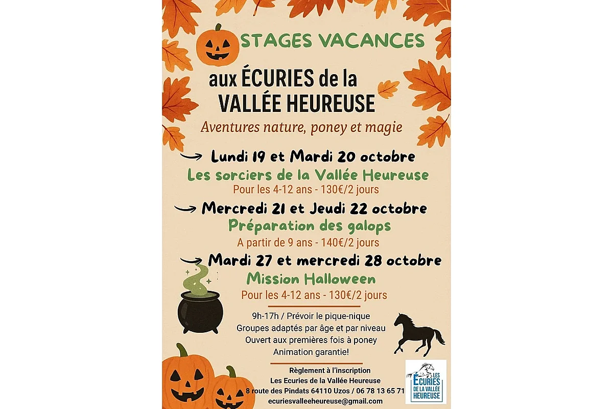 Stage Equitation - Ecuries Vallée Heureuse