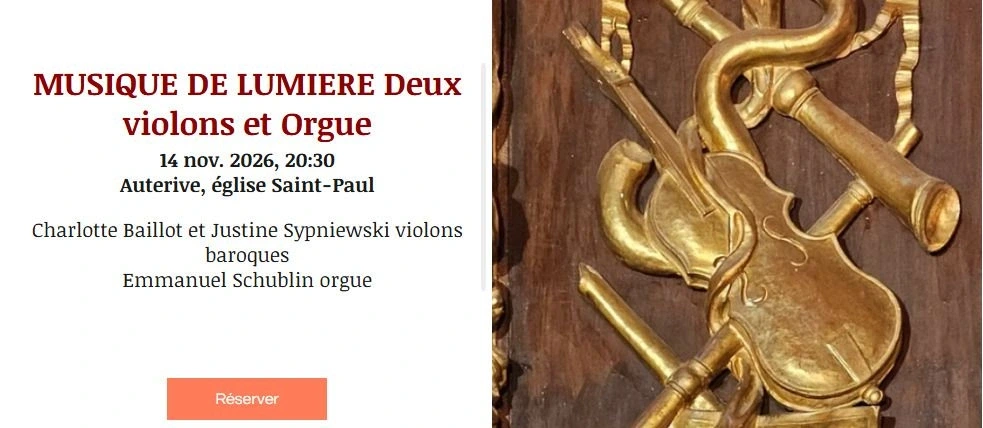 MUSIQUE DE LUMIERE DEUX VIOLONS ET ORGUE I AUTERIVE