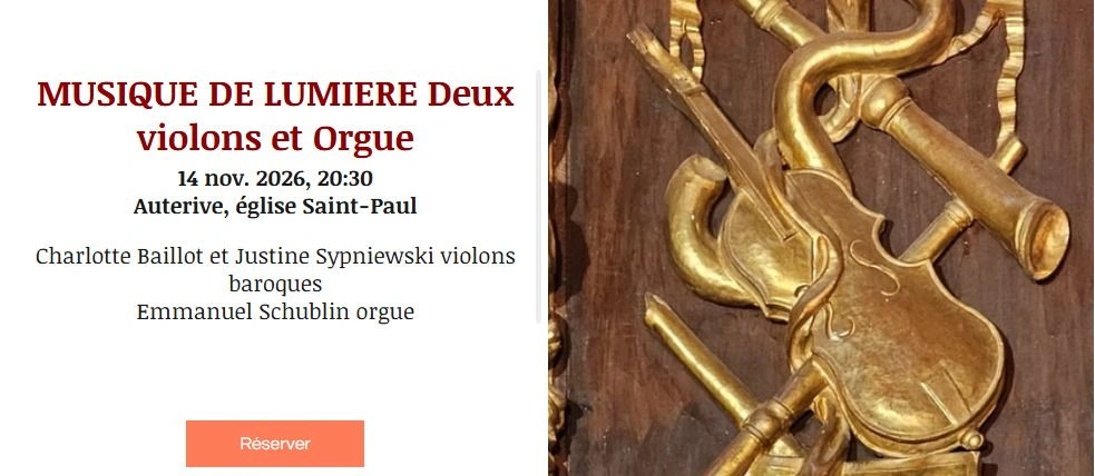 MUSIQUE DE LUMIERE DEUX VIOLONS ET ORGUE I AUTERIVE