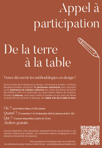 APPEL À PARTICIPANTS - DE LA TERRE À LA TABLE